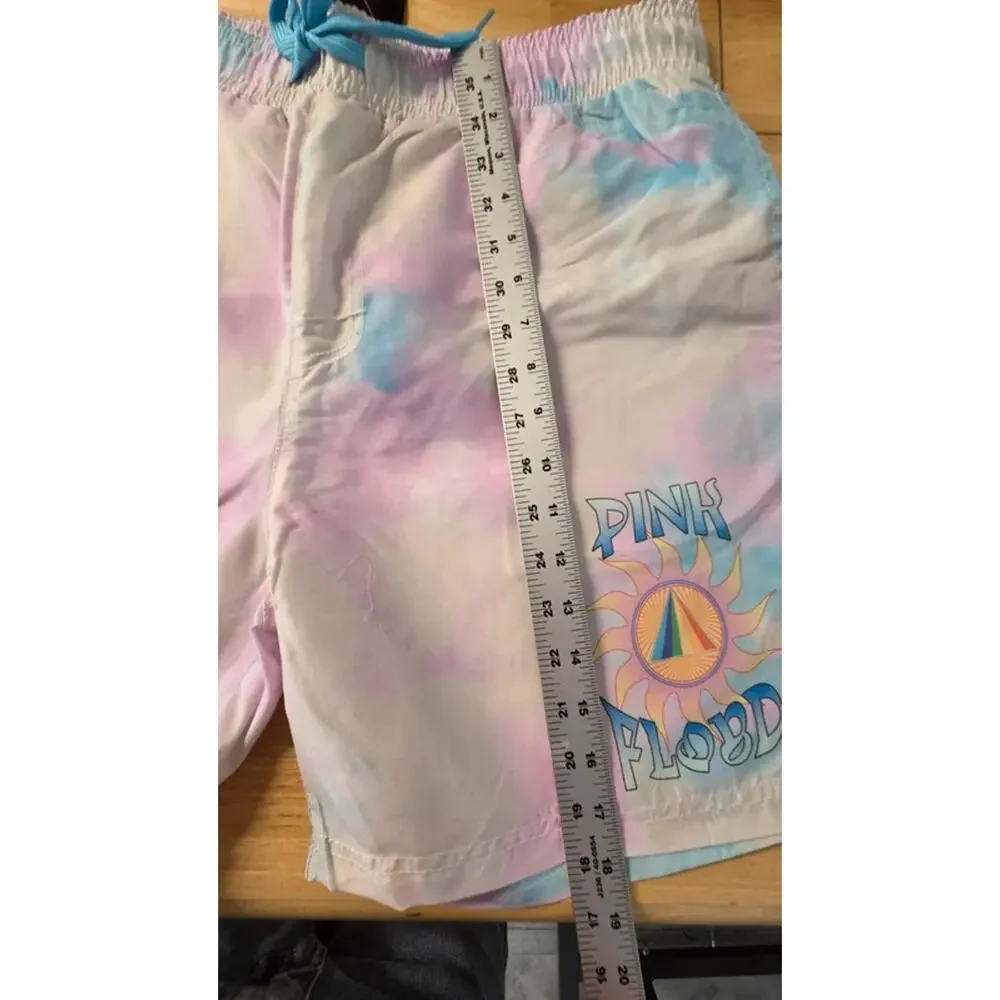 Pink Floyd Tie Dye Swim Trunks Board Shorts Mens XL Pastel Beach Shorts